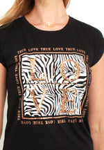 T-Shirt Love mit Zebra Print